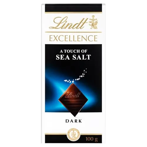 Lindt Excellence Feinherbe Schokolade, Feinherbe mit Meersalz, Intensiver Kakao Geschmack, Dunkle, 100 g (1er Pack)