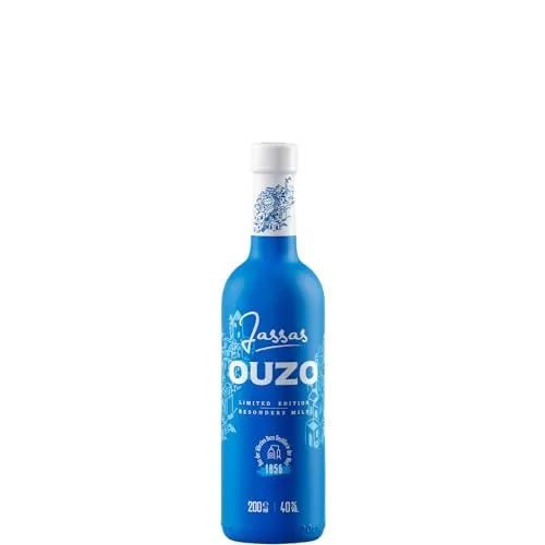 Jassas Ouzo 40% 0,2l Premium Flasche | Besonders mild | Limited Edition | Älteste Ouzo Destillerie der Welt