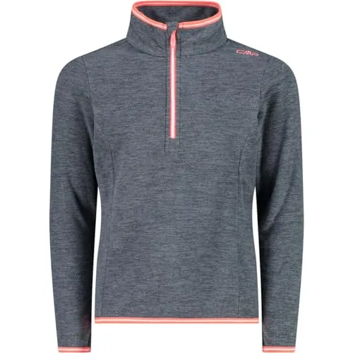 CMP - Kid G-Sweatshirt, Titan Mel-Red Fluo, 140