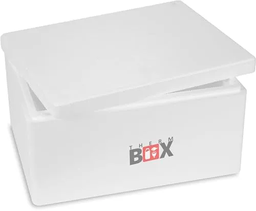 THERM BOX Styroporbox 12W Innen: 34x23x15cm Wand: 3cm Volumen: 12,24L Isolierbox Kühlbox Warmhaltebox Wiederverwendbar
