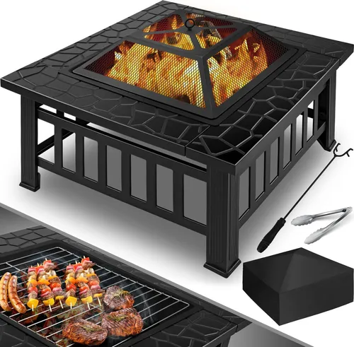 KESSER® 3in1 Feuerstelle mit Grillrost und Schutzhülle - Multifunktionale 3 in 1 Feuerschale für Heizung, BBQ und als Eiskübel. Stabiler Stand und hitzebeständig bis 500°C, ideal für Garten und Terrasse.