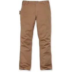 Carhartt Duck Dungaree - Braun - W32/L30 - Wanderhose mit Rugged Flex® Stretch-Technologie für maximale Bewegungsfreiheit und verstärkten Taschen für Werkzeuge. Ideal für Handwerker und Outdoor-Aktivitäten.