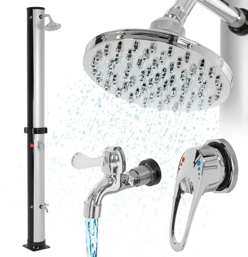 ML-Design Solardusche 35L rund mit Fußdusche und Regenduschkopf