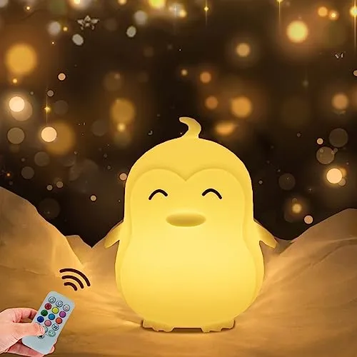 WHA&DARREN Großes Pinguin Nachtlicht Kinder LED nachtlicht Kindernachtlicht Multicolor nachtlicht nachtlicht baby USB nachtlicht kinder Beleuchtung Nachtlichter Jungen Mädchen Weihnachts Geschenke