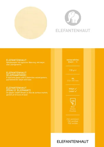 RÖMERTURM Elefantenhaut DIN A4 110 g/qm - 100 Blatt - Hochwertiges, weißes Papier in DIN A4, ideal für kreative Projekte und professionelle Drucke, 110 g/qm für optimale Stabilität.