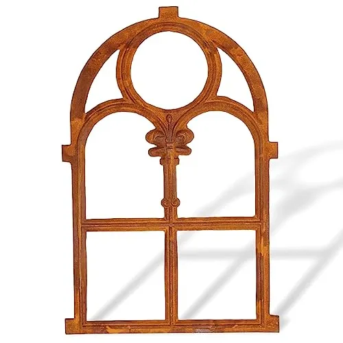 aubaho Eisenfenster 46 x 74cm - Nostalgisches Stallfenster im Antik-Stil - Fliegengitter für Garten und Stall, beständig aus Eisen im rustikalen Antik-Stil, ideal für nostalgische Akzente.