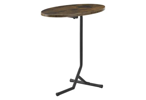 en.casa Beistelltisch, »Karlebo« Wohnzimmertisch oval Sofatisch Metallgestell Dunkler Holzton