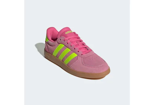 adidas Damen BREAKNET Sleek Shoes - Pulse Magenta/Lucid Lemon, 42 2/3 EU - Damen-Sneaker mit regulärer Passform und hochwertigem Leder-Obermaterial für optimalen Tragekomfort und stylischen Look.