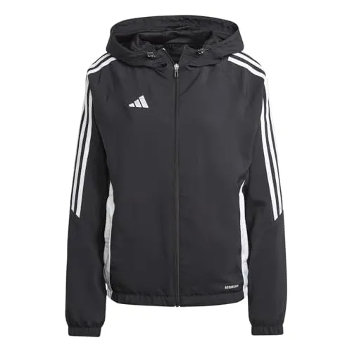 adidas Performance Tiro 24 Windbreaker Damen Kapuze schwarz M (38-40) - Trainingsbekleidung mit AEROREADY-Technologie für optimalen Feuchtigkeitstransport, ideal für sportliche Aktivitäten und Freizeit.