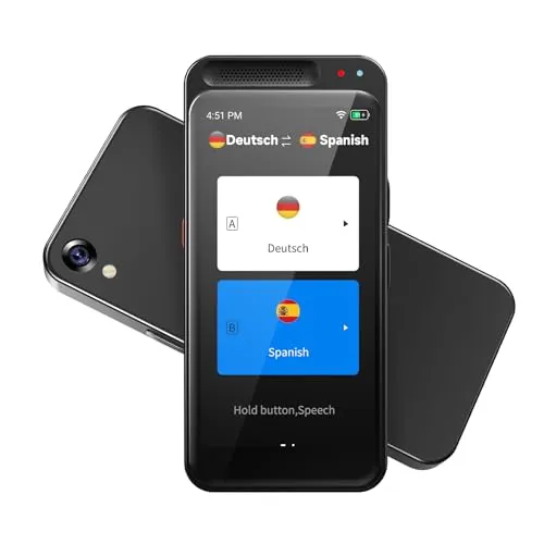 Sprachübersetzer Gerät,Zwei-Wege-Smart-Sprach Übersetzer Foto Taschenübersetzer in Echtzeit,150 unterstützte Sprachen,Online/Offline Sprachübersetzer für Unternehmen,Lernen Reisen,Z6S