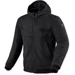 Revit Parabolica 2 Motorrad Zip Hoody, schwarz, Größe XL - Stylische Motorradjacke mit zwei praktischen Fronttaschen und fester Kapuze, ideal für Biker, die Komfort und Sicherheit schätzen.