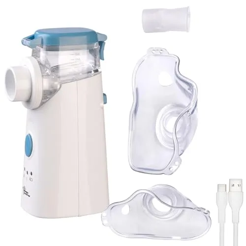 newgen medicals Inhalator: Leises Akku-Inhalationsgerät für Erwachsene & Kinder, 10 ml, USB-C (Inhalator USB, Ultraschall, Baby)