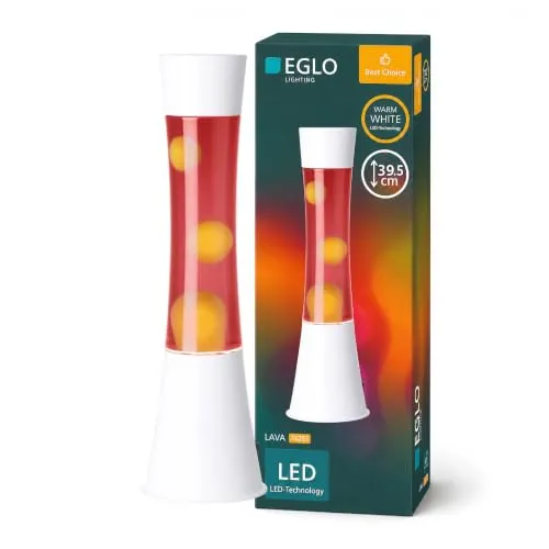 Eglo LED Tischleuchte Lava Weiß Bordeaux Orange Ø 10,9 cm