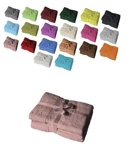 EXKLUSIV HEIMTEXTIL Handtuchserie im Set mit Schleife Marke Duschtuch 2er Set 70 x 140 cm Rosa