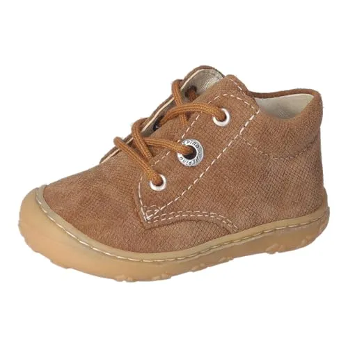 RICOSTA Mädchen Schnürhalbschuhe DOTS, Baby und Kleinkinder Lauflernschuhe, Weite: MITTEL, lose Einlage, Leder, schnürstiefel, Hazel (271), 19 EU