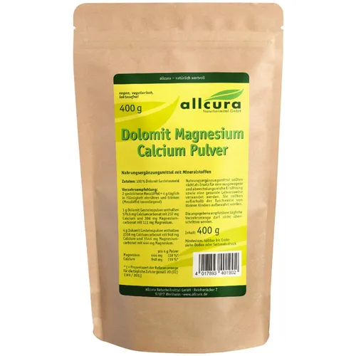 Allcura Naturheilmittel GmbH DOLOMIT Magnesium Calcium Pulver 400 g 40190