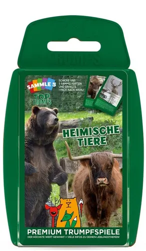 Winning Moves Spiel Top Trumps Heimische Tiere, Quartett
