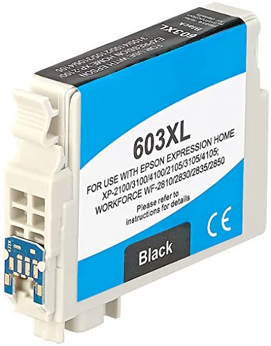 iColor Ersatztinte Epson: Tintenpatrone für Epson-Drucker (ersetzt C13T03A14010 / 603XL), Black (Ersatz-Druckerpatronen für, Expression Home XP 3155, kompatible Tintenpatronen Tintenstrahldrucker)