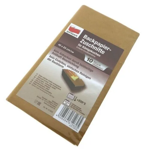 KÖNIGSKUCHEN BACKPAPIER ZUSCHNITTE 42x23 cm in braun von quickpack