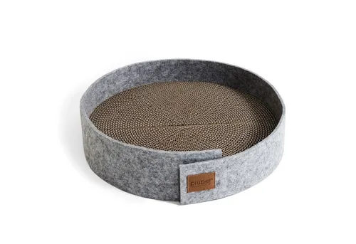 PiuPet® Katzen Kratzbrett – Stylisches Kratzmöbel für Katzen - Kratzpads für Katzen, 2-in-1 Kratzfläche und Rückzugsort, mit Katzenminze für schnelle Gewöhnung und stilvolles Design in Filzoptik.