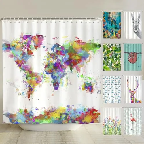 arteneur® Weltkarte Duschvorhang 240x200 von Arteneur