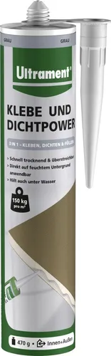 Ultrament Klebe- und Dichtpower grau, 470 g von Ultrament