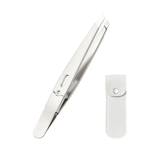 Eupneicu Pinzette, Pinzette Für Augenbrauen, Edelstahl Schräge Haarentfernungspinzette, Premium, Für Augenbrauen,Bart,Splitter Und Sämtliche Arten Von Haaren