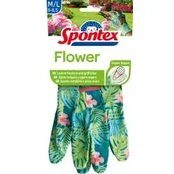 Spontex Flower Gartenhandschuhe, Anti-Rutsch Noppen 12973038 , 1 Paar, Größe 8 - 8,5