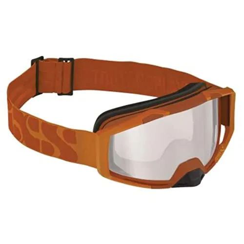iXS Mountainbike Brille Goggle Clear Lens Low Profile - Burnt Orange - Sportbrillen für Mountainbiker mit 178° Weitsichtwinkel, komfortable 3-Lagen-Schaum und kompatibel mit Roll-Off/Tear-Off-System für alle Wetterverhältnisse.