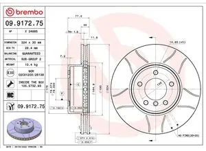 BREMBO Bremsscheibe vorne 324mm für BMW (BRILLIANCE) - Bremsscheiben für BMW 5 & 6, innenbelüftet, geschlitzt, hochgekohlt für optimale Bremsleistung und Langlebigkeit.