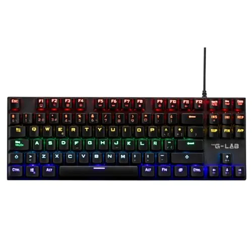 The G-Lab Keyz Mercury TKL Mechanische Gaming-Tastatur, USB, TKL-Format, spanisches Layout, RGB LED, programmierbar, Gaming-Tastatur, Switch, Outemu Red, PC/PS4/PS5