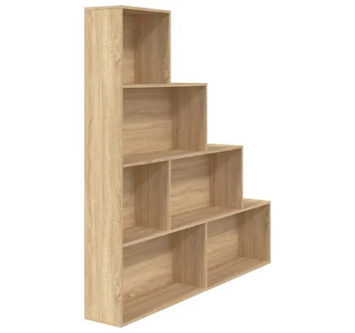 furnicato Bücherregal Sonoma-Eiche 155x24x160 cm - Praktisches Bücherregal mit 6 offenen Ablagen. Robustes Design aus Holzwerkstoff, ideal für Bücher und Dekoration. Pflegeleicht und vielseitig einsetzbar, auch als Raumteiler.