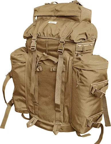 BW Rucksack Mountain 100 l coyote - Multifunktionaler Bundeswehr Rucksack mit 100 l Volumen, abnehmbaren Daypacks und höhenverstellbarem Rückensystem für optimalen Tragekomfort.