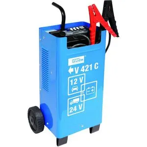 Güde Autobatterie-Ladegerät V 421 C - 12 V/24 V, 40-60 A mit Starthilfe, schnelles Laden von Blei-Säure-Batterien bis 800 Ah