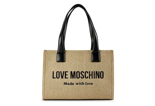 Love Moschino Cargo Canvas Shopper Damen taupe JC4227PP0OKB1-90A - Stylischer Love Moschino Shopper aus robustem Canvas, ideal für den Alltag. Praktische Trageoptionen und modisches Design in taupe mit goldenen Akzenten.