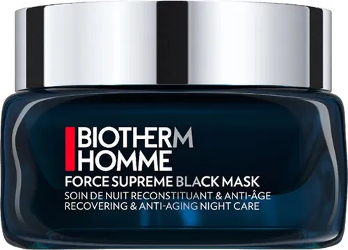 Biotherm Homme Force Supreme Black Mask 50 ml - Gesichtsmaske für regenerierende Pflege mit Algenextrakt, reduziert Falten und sorgt für straffe, vitalisierte Haut über Nacht.