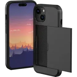 imoshion Backcover mit Kartenfach iPhone 15 - Schwarz - Schwarz