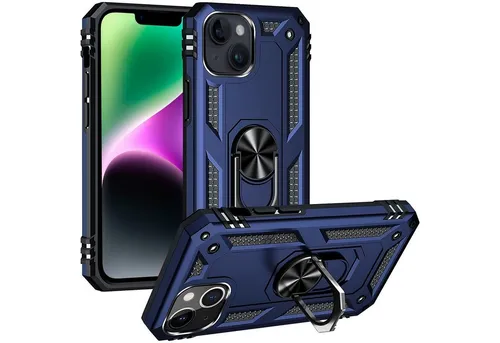 CoolGadget Handyhülle Armor Shield Case für Apple iPhone 14 Plus 6,7 Zoll, Outdoor Cover mit Magnet Ringhalterung Handy Hülle für iPhone 14 Plus