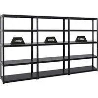 PROREGAL® Schwerlastregal MegaDeal - 3 Stück 180x100x40cm - Schwerlastregale aus robustem Stahl mit 130kg Traglast pro Fachboden. Ideal für Werkstatt, Garage oder Büro. Einfache Steckmontage ohne Werkzeug für schnellen Aufbau.