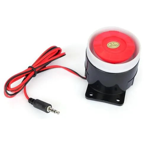 Switian 12V Mini-Sirene für Sicherheitsalarmanlage, 120dB Lautstärke, Feuchtigkeits-/Stoßfest, Einfache Installation für Zuhause, Fahrzeug & Industrie