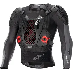 Alpinestars Bionic Plus V2 Protektorenjacke - Schwarz/Dunkelgrau/Rot - XL - CE-zertifizierte Protektorenjacke mit neuem Level 2 Brust- und Rückenprotektor für ultimativen Schutz und Atmungsaktivität, ideal für Motorradfahrer.