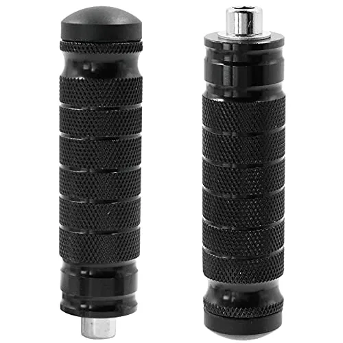 Fußrasten Fußstütze Halterung Satz Motorrad hinten Pedal Zubehör, Aluminium Universal Motorrad Roller Moped Mofa Fußrasten Pedalhalterung Zubehör, linke und rechte Fußstütze, 2 Stück schwarzes