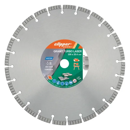 Clipper Diamant-Trennscheibe 350 x 25,4 mm Granit Turbo Laser - Trennscheiben für Granit, mit Turbo-Laser-Technologie für präzise Schnitte und hohe Lebensdauer.