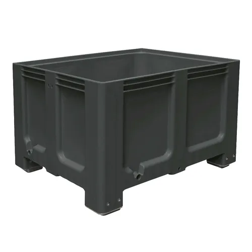 Palettenbox anthrazit mit 4 Füßen, LxBxH 1200 x 1000 x 760 mm