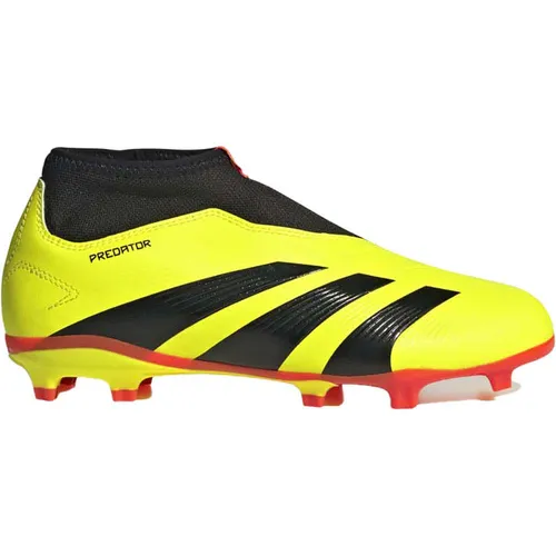Adidas PREDATOR LEAGUE LL FG KINDER - gelb - Fußballschuhe mit Hybridfeel Obermaterial und 3D-Struktur, designed für Torgefahr auf festen Böden. Hergestellt aus mindestens 20% recycelten Materialien für mehr Nachhaltigkeit.