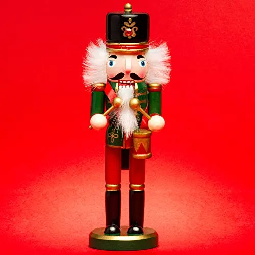 SIKORA NK-G Deko Nussknacker Figur Trommler in Grün-Rot von SIKORA