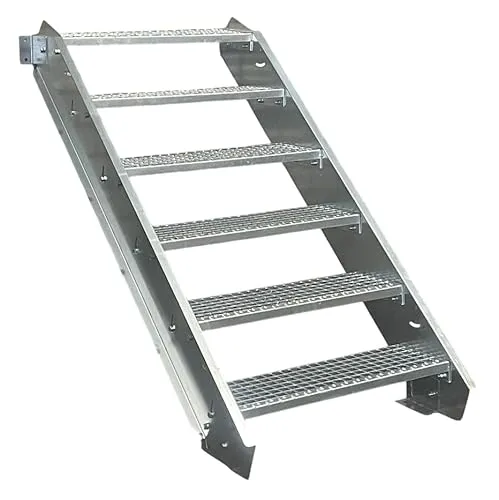SRM Design Außentreppe 6 Stufen Stahltreppe 110cm Breite