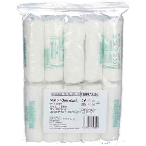 MULLBINDEN 10 cm x 4 m elastisch