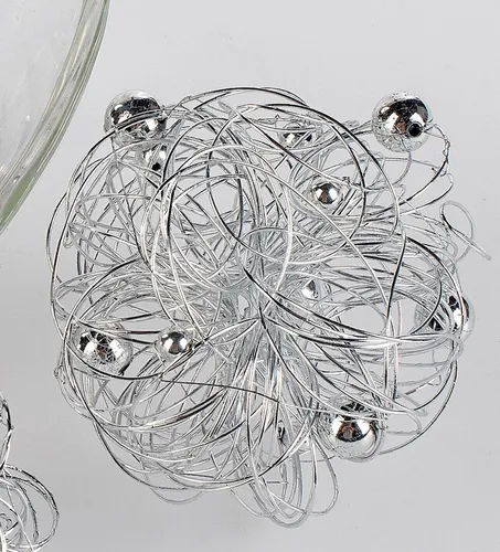 Deko Kugel DRAHT D. 9cm silber Formano