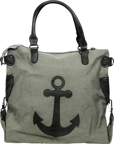Cham Cham Henkeltasche Salina - Maritime Schultertasche mit Ankermotiv, grün - Henkeltasche mit elegantem Ankermotiv, ideal für Alltag und Ausgehen. Viel Stauraum und verstellbarer Gurt für optimalen Tragekomfort.